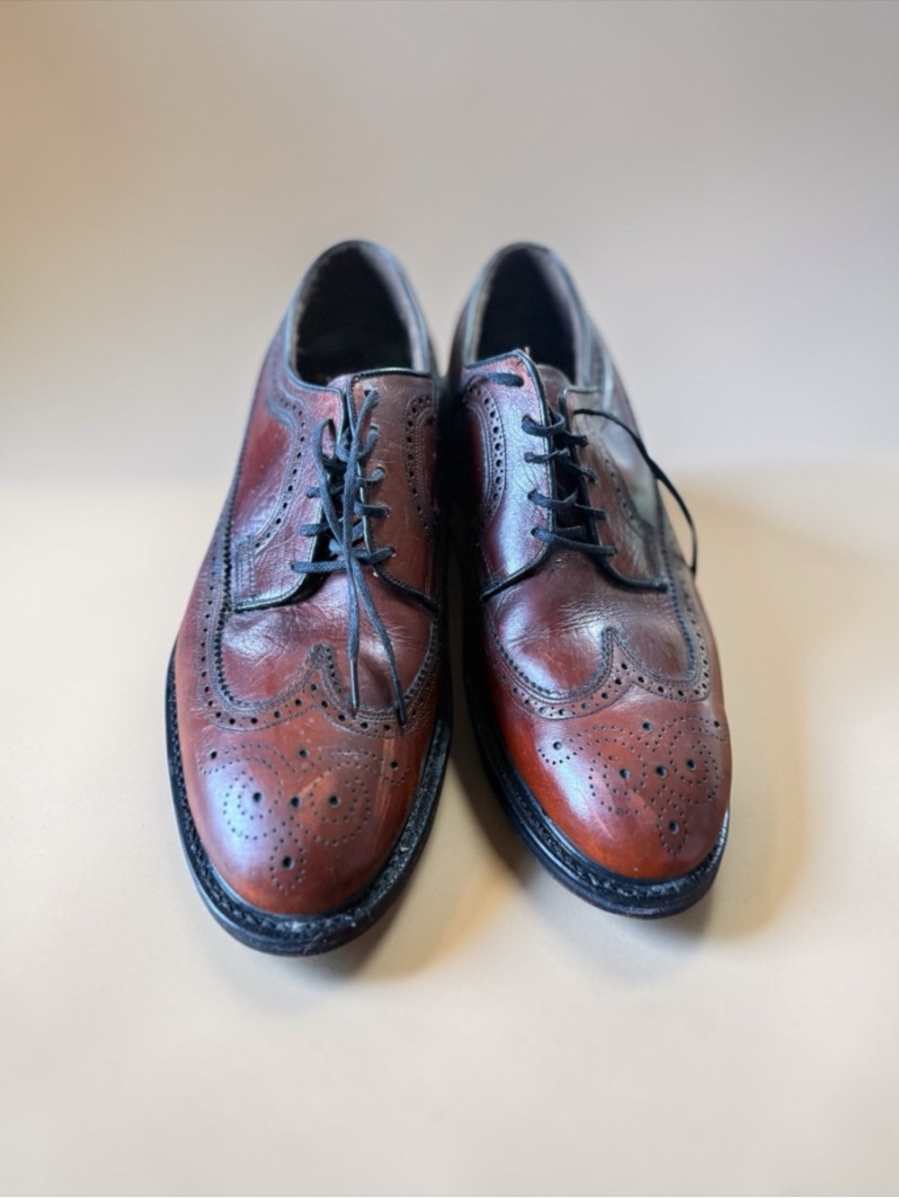 HyTest Brown Leather Wingtip Oxford Dress Shoes Men’s Size 10